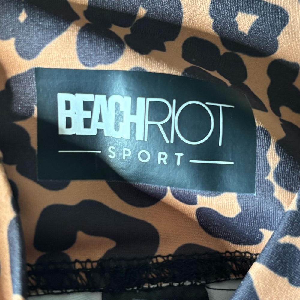 Beach Riot Leopard Print Piper High-Rise Full Length Leggings, Size Small - Picture 3 of 10